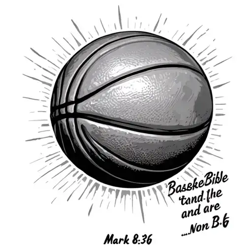 Basketball and bible verse Mark 8:36 tattoo design idea