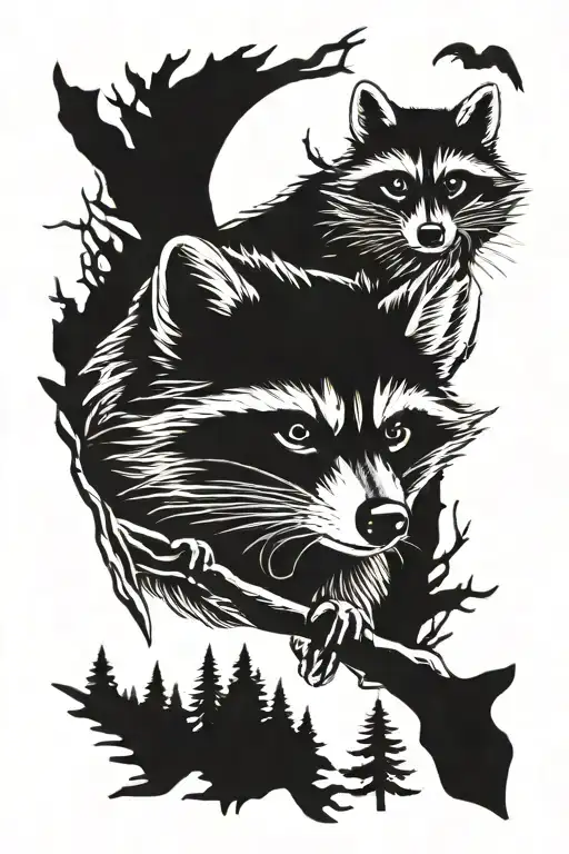 coon hunting tattoo design idea