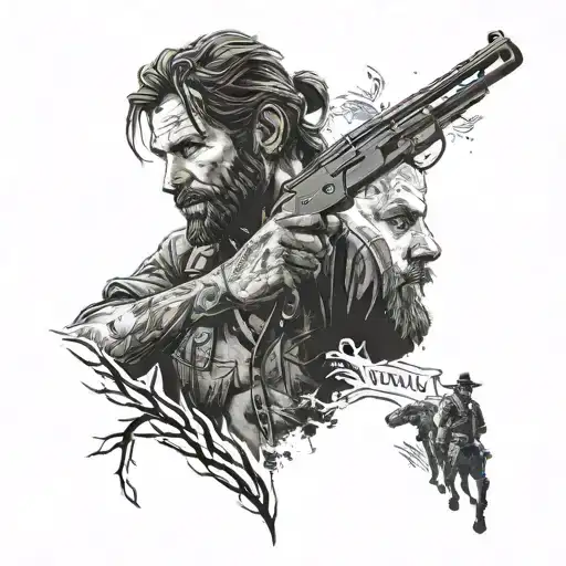 The Last of us, Ghost COD, Arthur Morgan red dead tattoo design idea