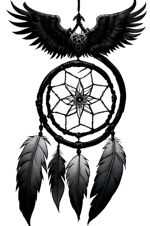 Supernatural tv show anti possession symbol in a dreamcatcher tattoo design idea