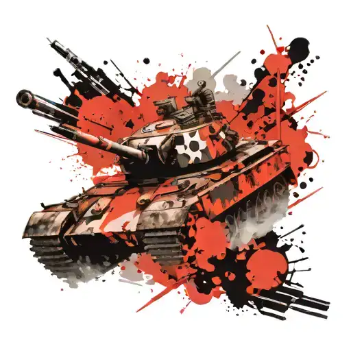 Russian tank firing tattoo tattoo design idea