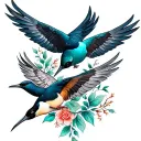 two swallow birds tattoo design idea
