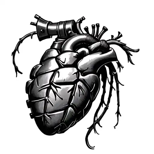 Green Day Heart Grenade tattoo design idea