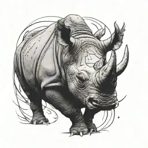 rhinoceros tattoo design idea