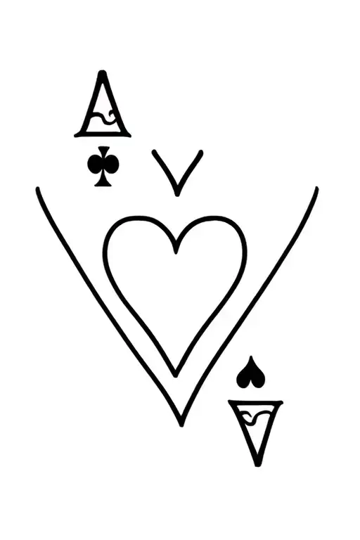 ace of hearts card tattoo design idea