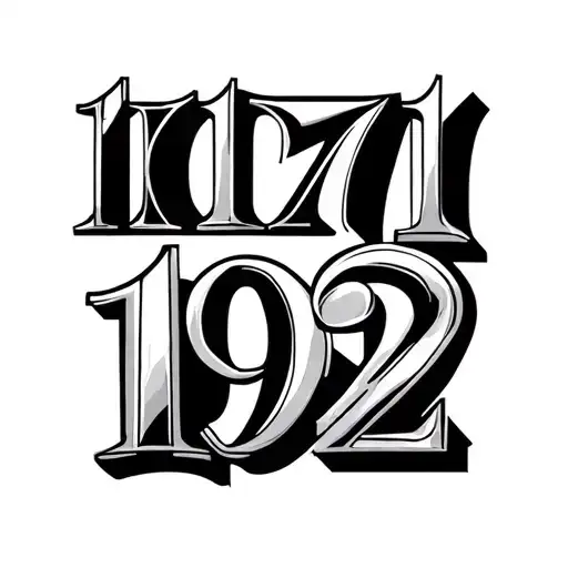 1971 and 1972 roman numerals tattoo design idea