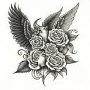 love hate tattoo design idea