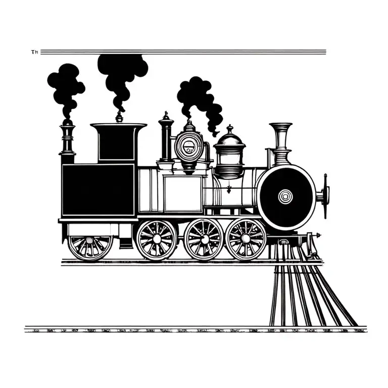 engine steam train tattoo design idea