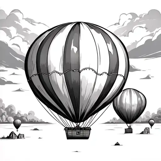 Hot Air Balloon tattoo design idea