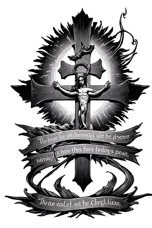  verses 1 chronicles 16 34 and colossians 3 23 intersecting to make a cross tattoo design idea