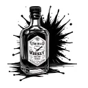 Time In A whiskey bottle  tattoo design idea