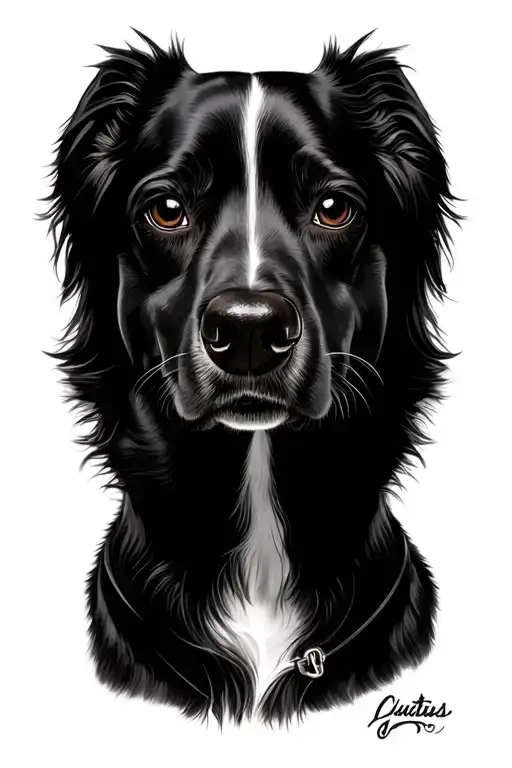 half of mya dogs face and my girl friend tattoo design idea