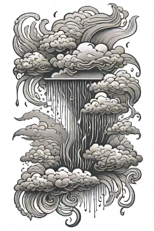 rainstorm with name Michaela tattoo design idea