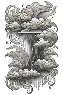 rainstorm with name Michaela tattoo design idea