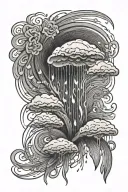 rainstorm with name Michaela tattoo design idea