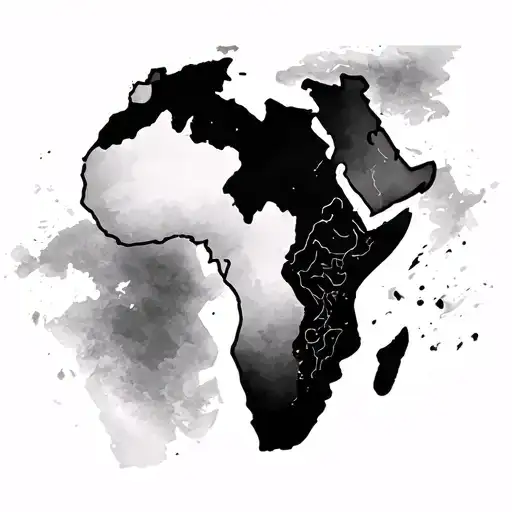 Africa map tattoo design idea