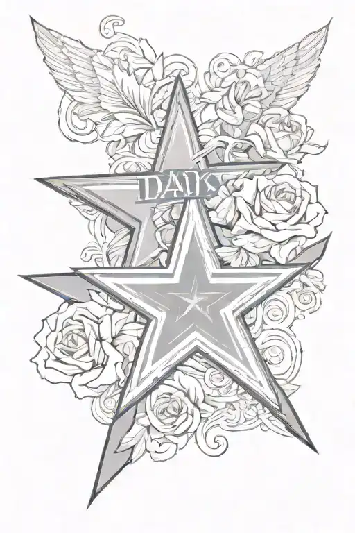 memorial for Dad, Dallas cowboys and bud light beer tattoo design idea