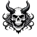 devil skull tattoo design idea