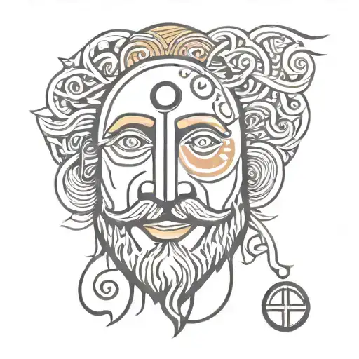 copper penny with a hippie face in it tattoo design idea