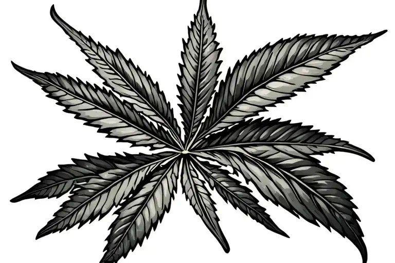 bay leaf cannabis tattoo design idea