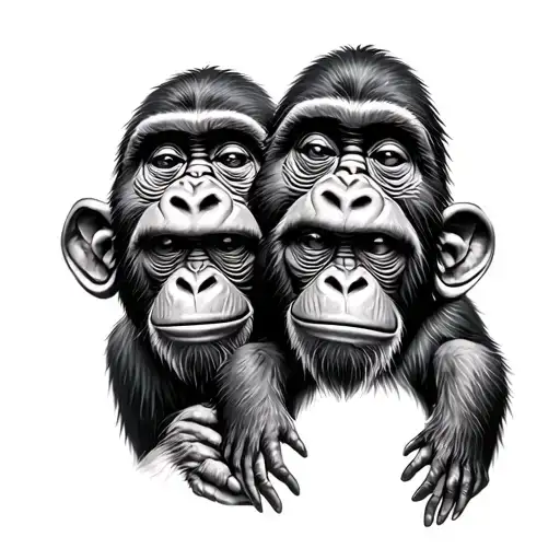 3 Wise Monkeys tattoo design idea