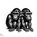 3 Wise Monkeys tattoo design idea