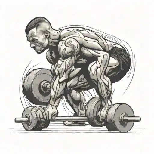 person doing deadlift stance tattoo design idea