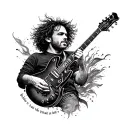 Pearl Jam using lyrics from even flow tattoo design idea