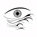 3. Eye and sea wave tattoo design idea