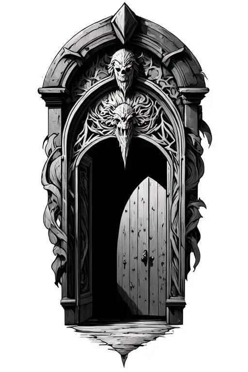 valhalla doors open tattoo design idea