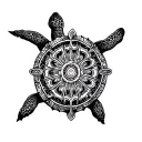 dharma wheel turtle shell tattoo design idea