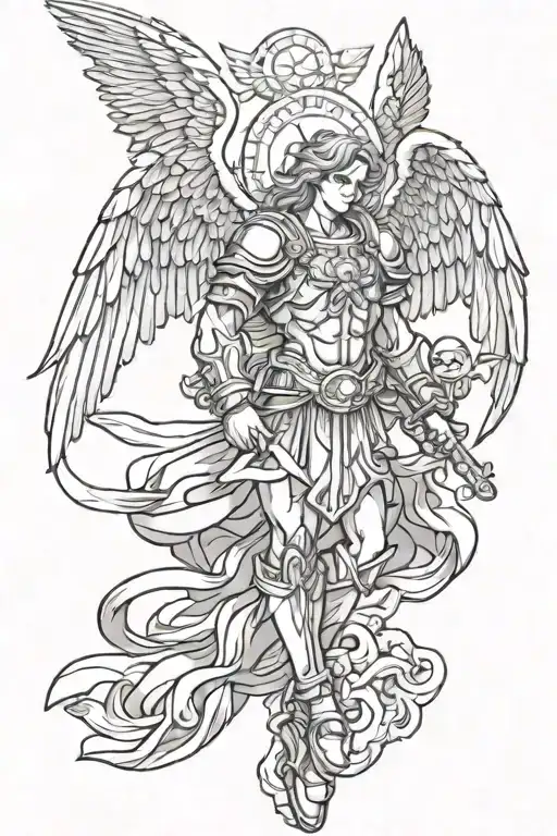 st michael archangel tattoo design idea