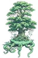 jade tree growing tattoo design idea