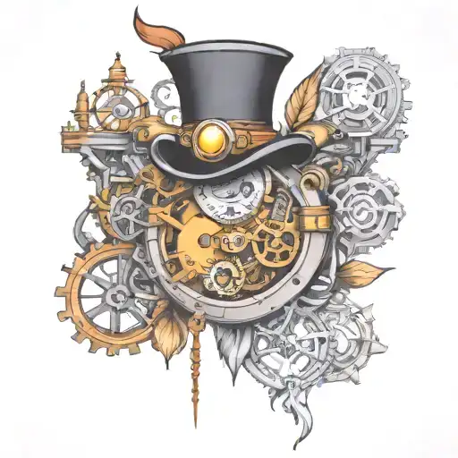 steampunk inspired tattoo design featuring tattoo design idea