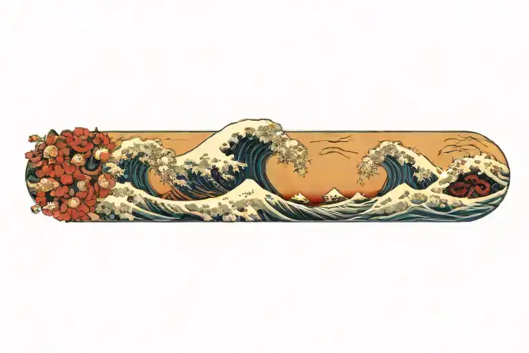 The Great Wave off Kanagawa tattoo design idea