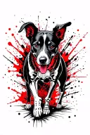 walking dog x ray with bones and internal organs for veterinarian  tattoo design idea