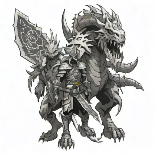 Monster Hunter Velkhana and Malzeno tattoo design idea