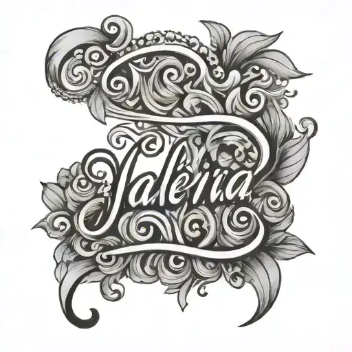 Name Valeria written cursive writing tattoo design idea
