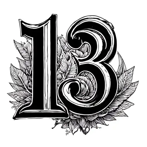 Roman numeral 13 incorporated tattoo design idea