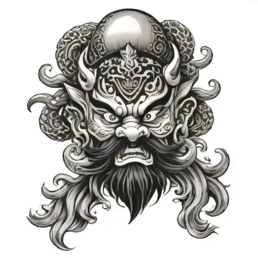 ravana ten heads tattoo design idea