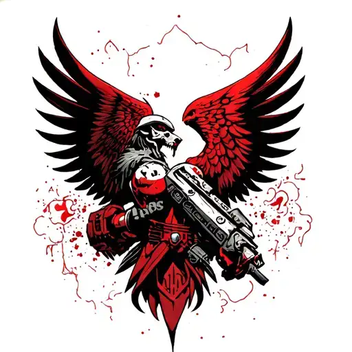Warhammer 40k Blood Angels Space Marine tattoo design idea