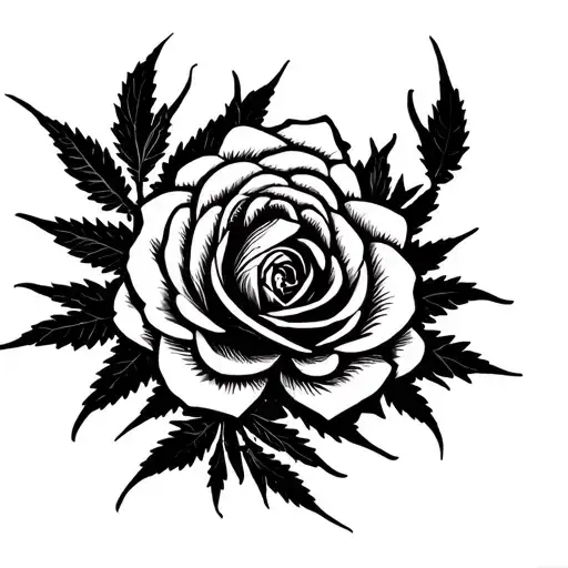 scorpio,weed,rose,metal tattoo design idea