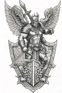Ares holding a shield tattoo design idea