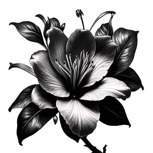 rainbow oleander flower tattoo design idea