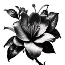 rainbow oleander flower tattoo design idea