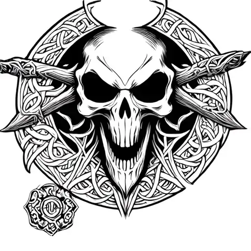 reaper with celtic tribal tattoo tattoo design idea