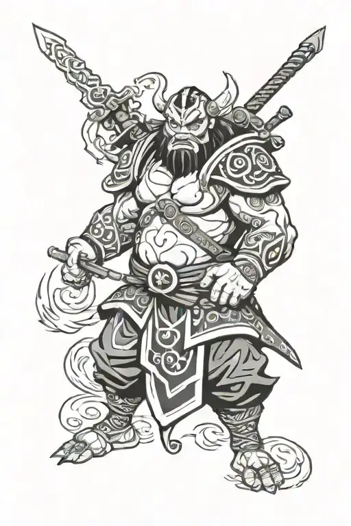 dota2 juggernaut arcane tattoo design idea