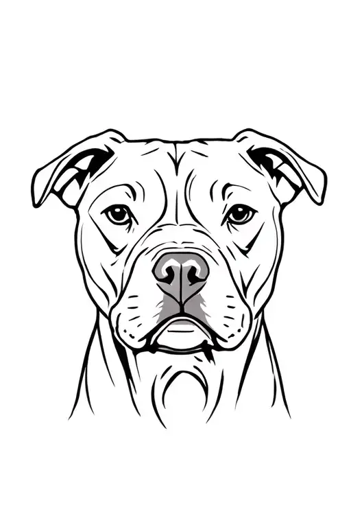 pitbull face tattoo design idea