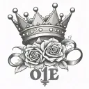chosen one with crown and number  tattoo design idea
