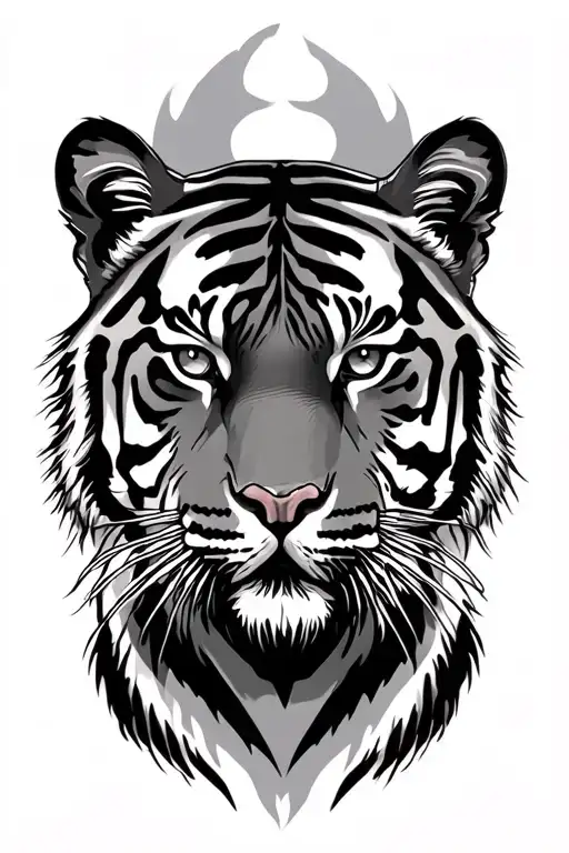Tiger face tattoo design idea